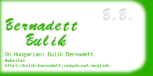 bernadett bulik business card